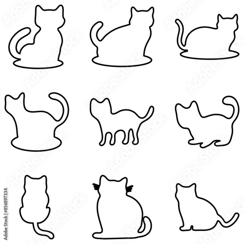 Simple cat outline set design