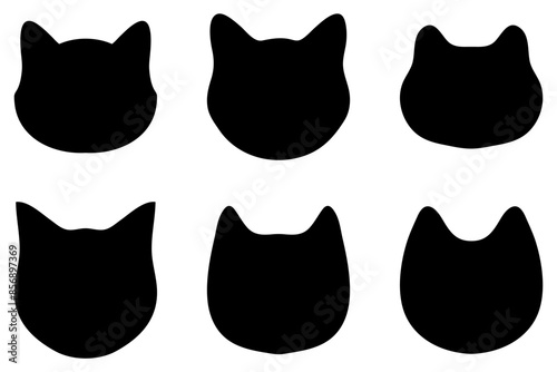 Simple cat head illustration set design