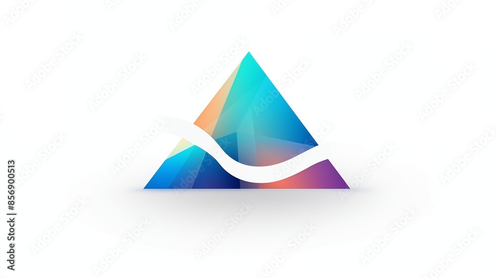 Colorful Abstract Triangle with Wave Shape and Gradient Colors Colorful Abstract Triangle with Wave Shape and Gradient Colors