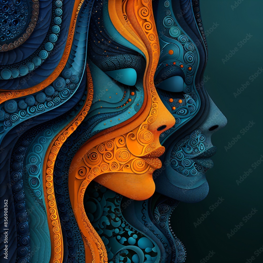 surreal exotic portrait made of tribal ornaments surreal exotic portrait made of tribal ornaments