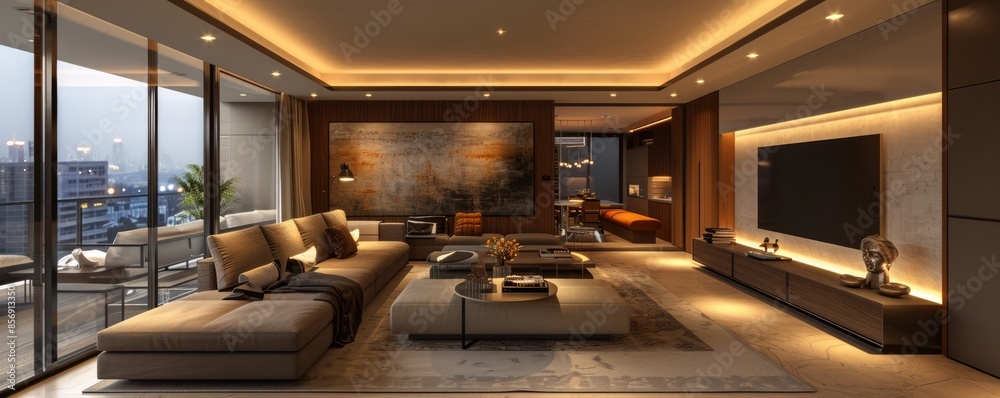 Contemporary apartment with sleek finishes.