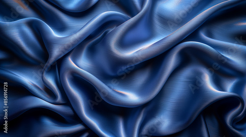 Blue silk fabric background. 