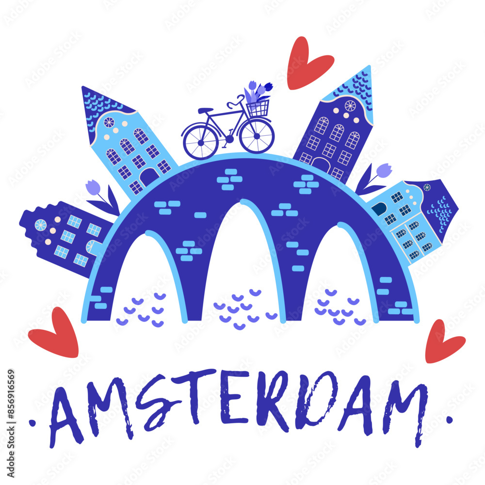vector illustration.Welcome to Netherlands greeting souvenir cards ...