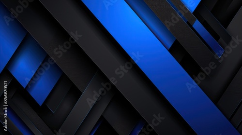 Premium Black and Blue Abstract Background with Metal Effect