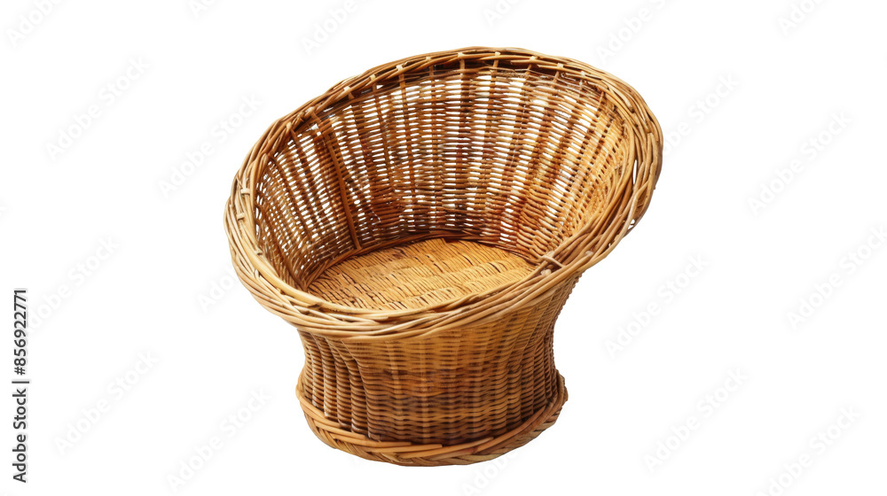 Fototapeta premium Wicker chair isolated on transparent background