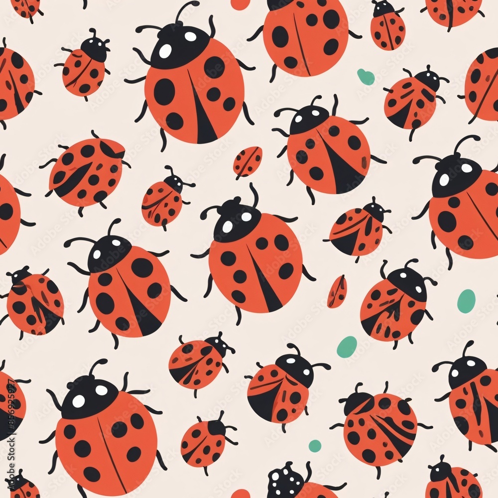 seamless pattern with ladybug seamless pattern with ladybug
