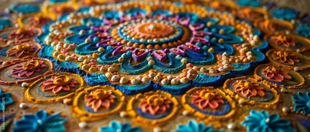 Intricate colorful mandala pattern with intricate details. Intricate colorful mandala pattern with intricate details.