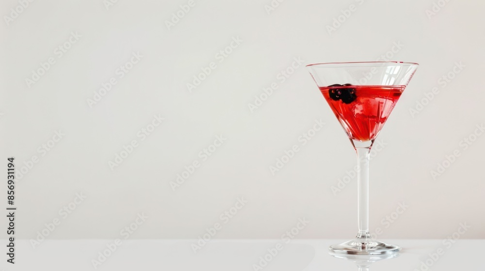 Glass of Red Cocktail with Blackberries Glass of Red Cocktail with Blackberries