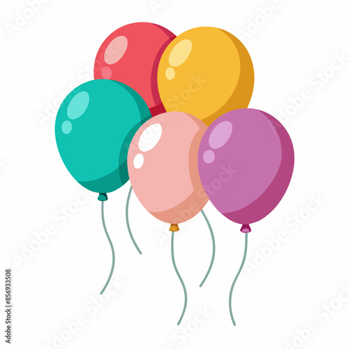 Colorful Balloon Collection Floating in the Air for Birthday, Celebration, Party