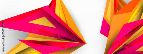 Minimal geometric abstract background. Low poly dynamic triangle design. Trendy techno business template for wallpaper, banner, background or landing