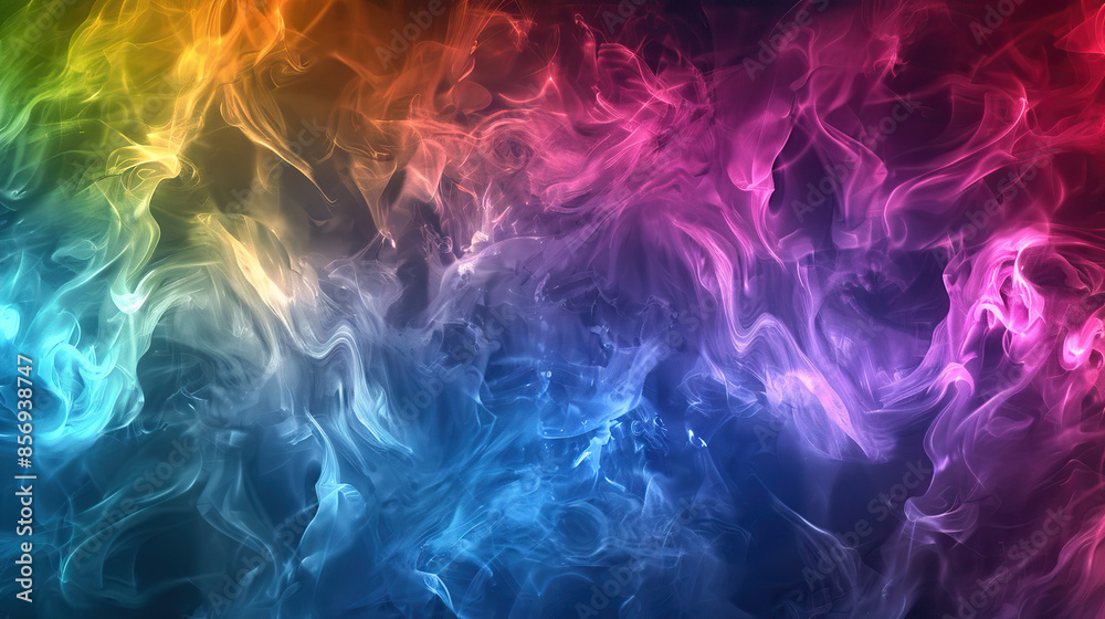  abstract background with vibrant colors and swirling smoke, combining elements of light and motion