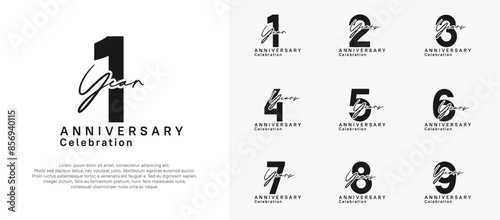 anniversary logotype vector design with black color can be use for special moment celebration