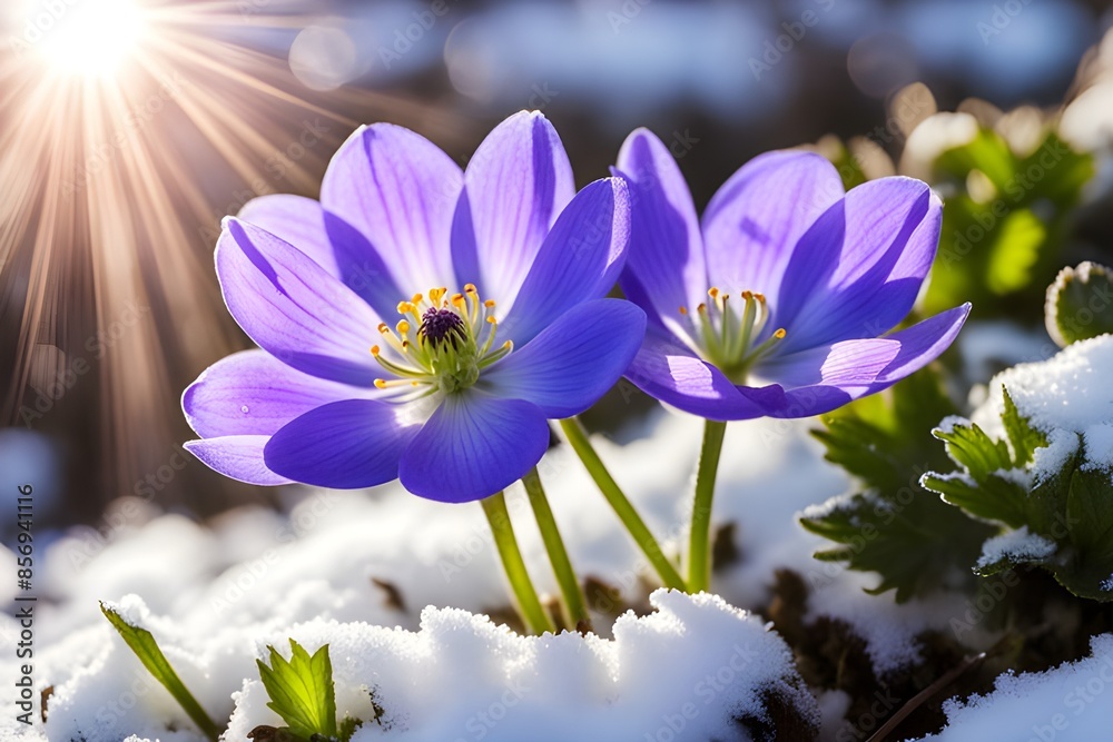 flower in snow flower in snow