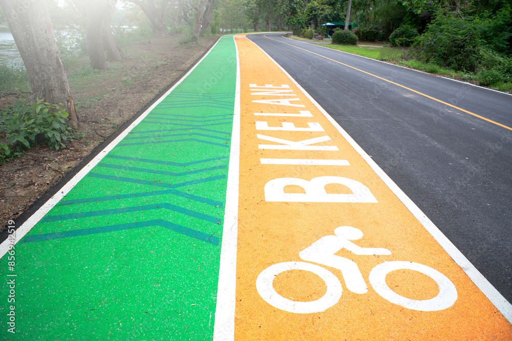 Bicycle symbol on public roads.