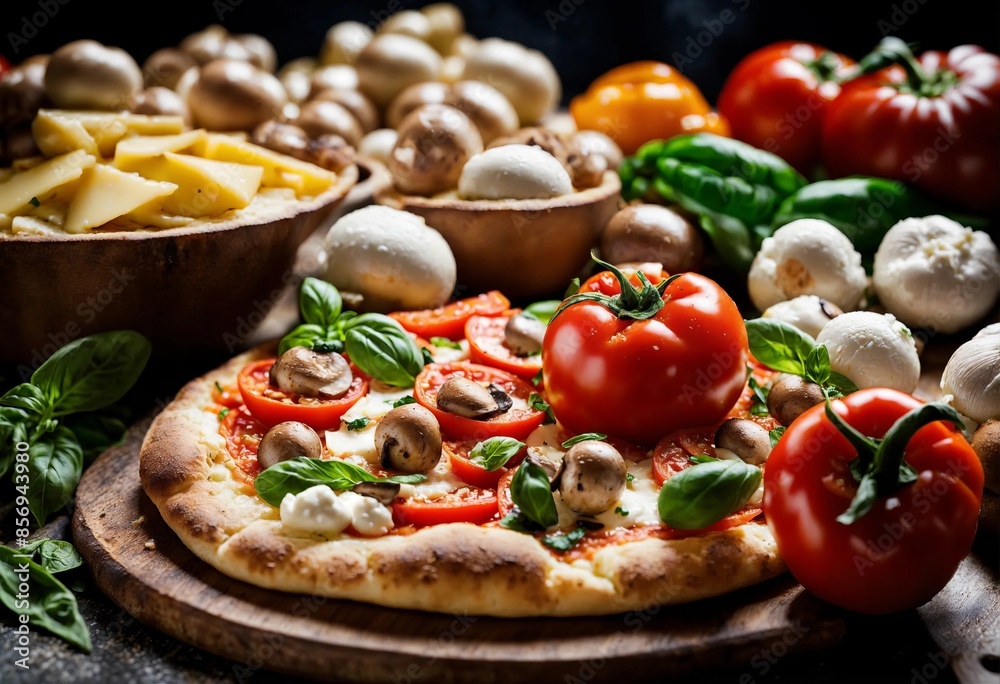 The art of making pizza: photography of ingredients that will turn lunch into a celebration.
The art of making pizza: photography of ingredients that will turn lunch into a celebration.