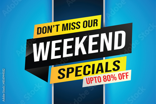 weekend specials word concept vector illustration and 3d style, landing page, template, ui, web, mobile app, poster, banner, flyer, background, gift card, coupon, label, wallpaper

