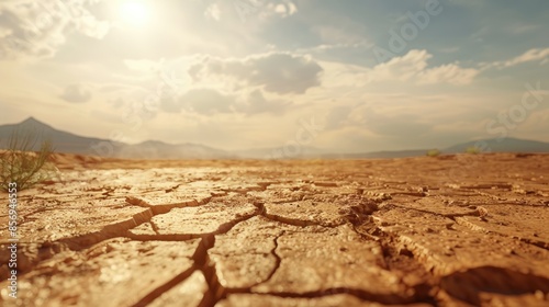 Concept of hunger thirst and heat The parched earth during sweltering summer conditions