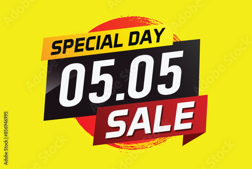 5.5 Special day sale word concept vector illustration with ribbon and 3d style for use landing page, template, ui, web, mobile app, poster, banner, flyer, background, gift card, coupon

