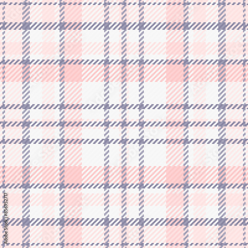 Simple check textile background, damask plaid fabric seamless. Factory tartan pattern texture vector in white and light colors.