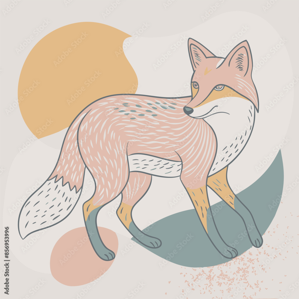 Obraz premium simple and cute fox icon