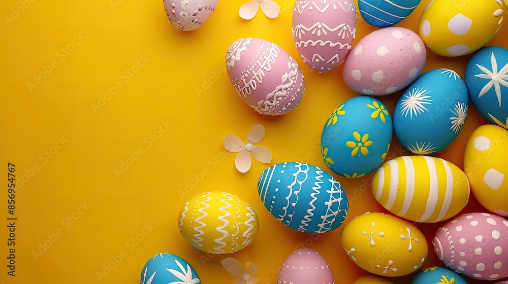 Beautiful colorful easter eggs background copy space Beautiful colorful easter eggs background copy space