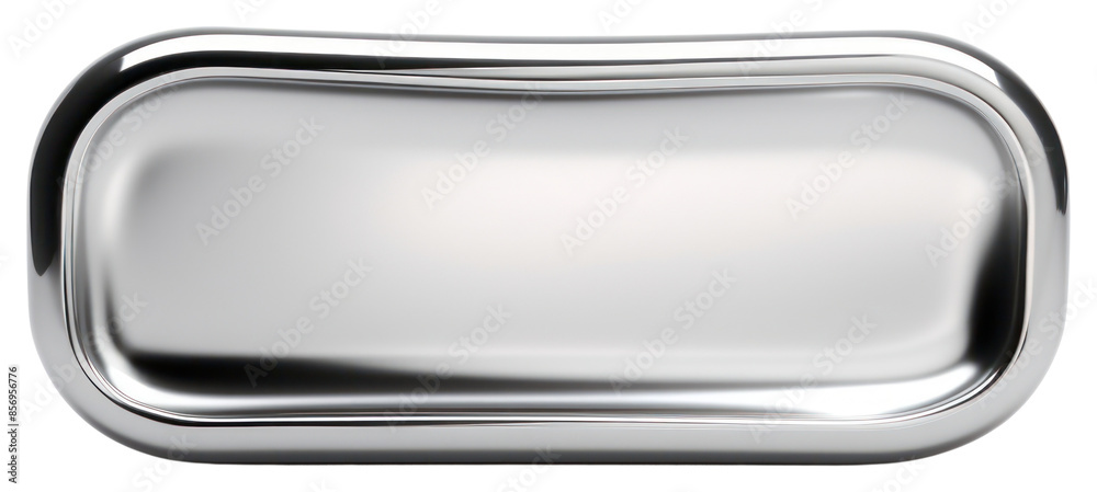PNG Biomorphic rectangle chrome material silver shiny white background. PNG Biomorphic rectangle chrome material silver shiny white background.