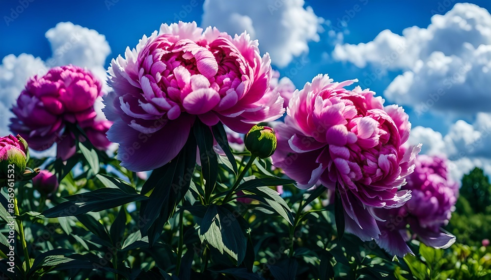 Peony Flower And Blue Sky Peony Flower And Blue Sky