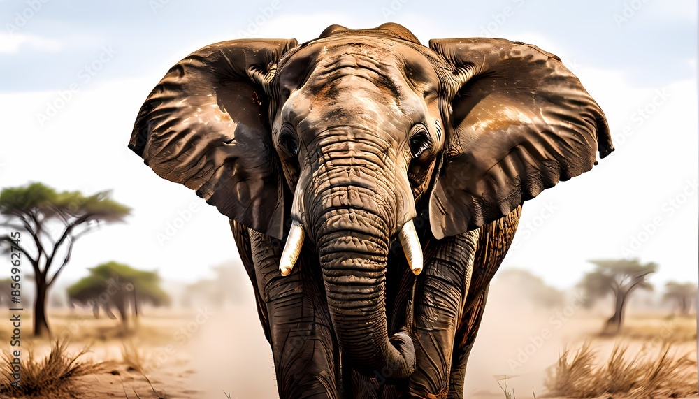 Fototapeta premium African elephant, AI Generated
