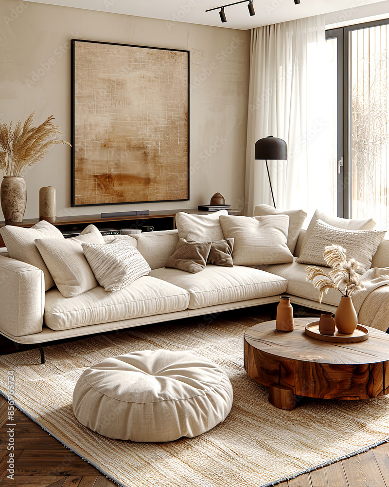 Scandinavian interior design of modern living room. Stock Photo | Adobe ...
