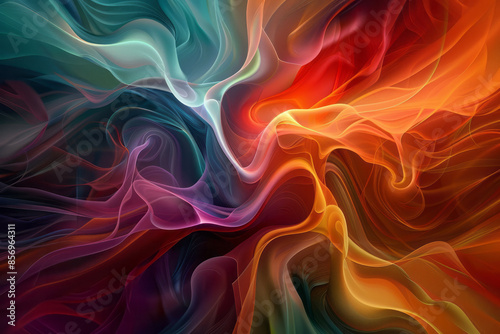 Wallpaper Mural Abstract digital art with a mesmerizing blend of flowing lines and vivid hues, Torontodigital.ca
