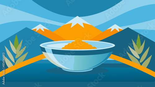 A bowl containing rice grains, expertly cooked and awaiting consumption as a delectable meal illustration.