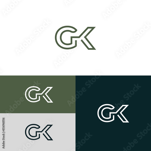 GK ,KG letter logo design template elements. Modern abstract digital alphabet letter logo.