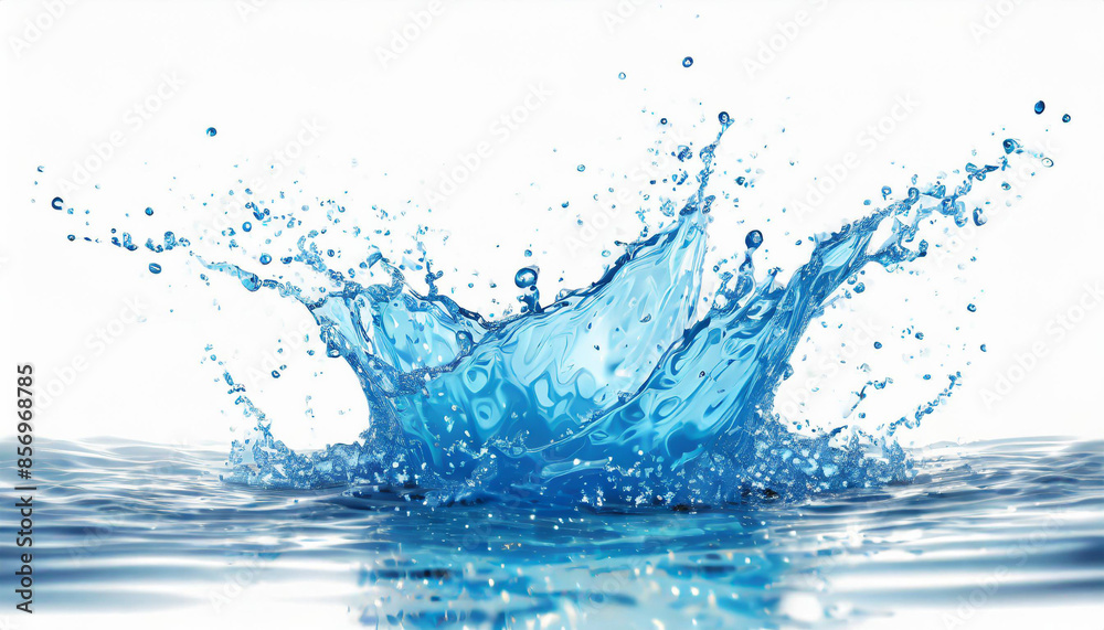 sparks of blue water on a white background sparks of blue water on a white background