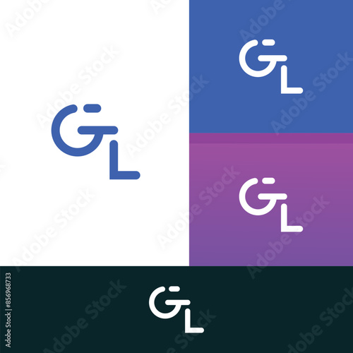 GL, LG letter logo design template elements. Modern abstract digital alphabet letter logo.