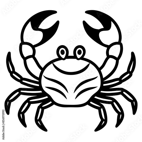 crab  anime line art vector illustration