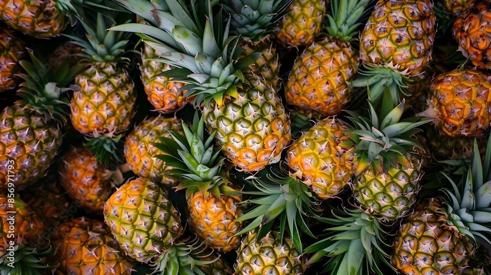 Sweet and Juicy Pineapple Closeup in Natural Light Sweet and Juicy Pineapple Closeup in Natural Light