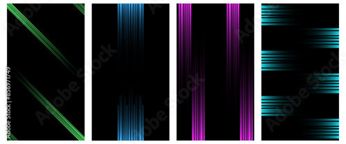 Abstract Gradient Poster Background Vector Set. A minimalist cover template with a bright perspective of a collection of geometric shapes. Perfect design for social media, cover, banner, flyer