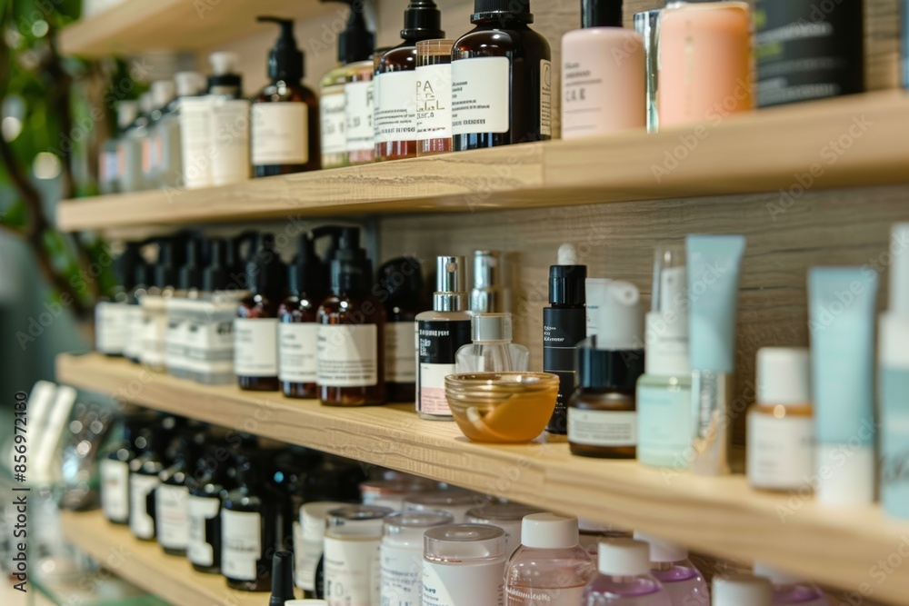 niacinamide in beauty products display shelf featuring skincare items such as moisturizers, serums, and cream niacinamide in beauty products display shelf featuring skincare items such as moisturizers, serums, and cream
