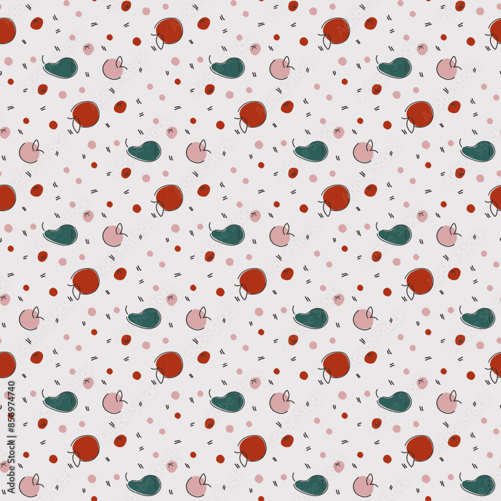 Seamless pattern with apples, pears and berries. Summer ornament with fruits. Vector illustration Seamless pattern with apples, pears and berries. Summer ornament with fruits. Vector illustration