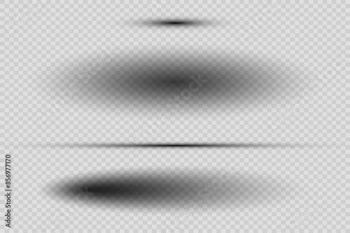 Set of shadow and light. Realistic shadow pack. On a transparent background.