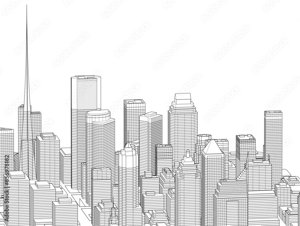 Fototapeta premium city architecture vector 3d illustration