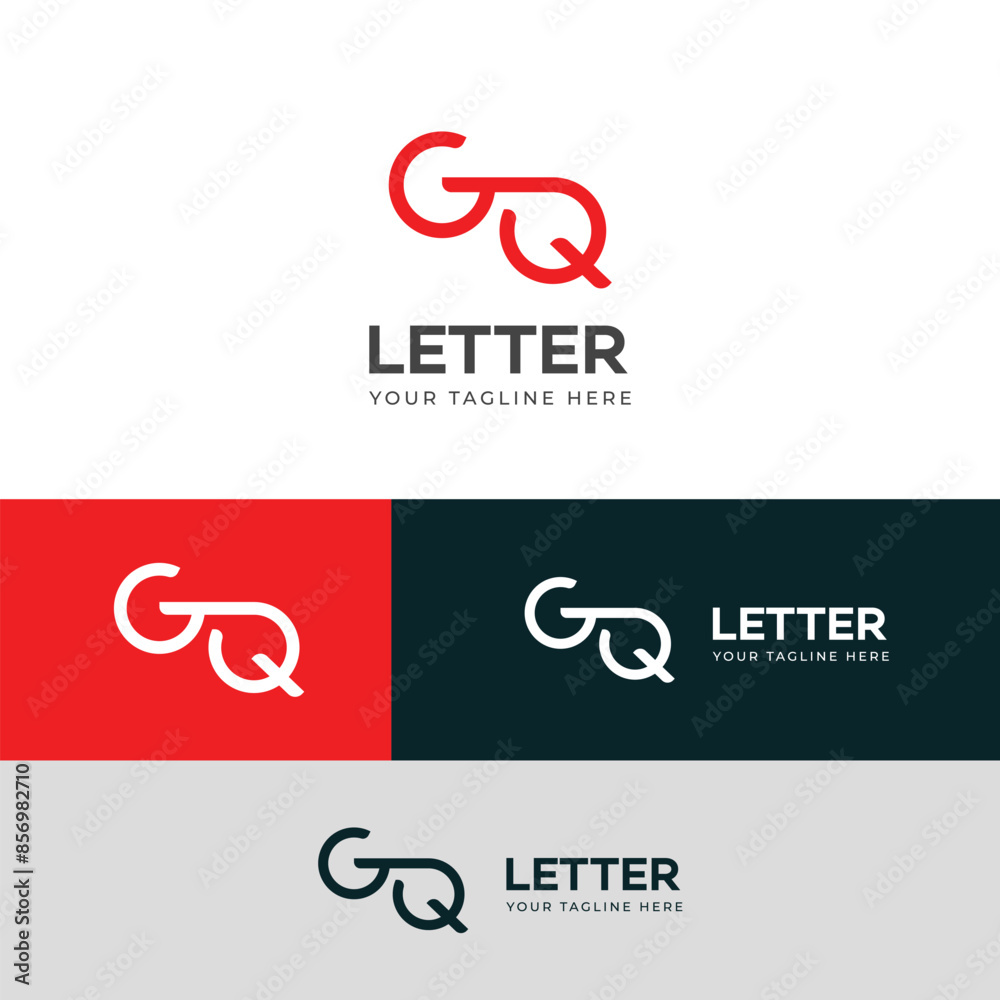 Obraz premium GQ, QG letter logo design template elements. Modern abstract digital alphabet letter logo.