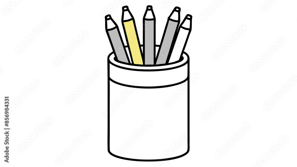 The vibrant display of pencils arranged in a vase adds a pop of color to enhance the ambiance of a workspace or art studio. The vibrant display of pencils arranged in a vase adds a pop of color to enhance the ambiance of a workspace or art studio.