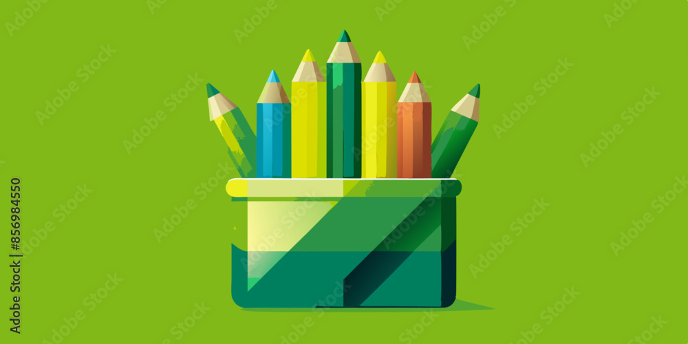 The vibrant display of pencils arranged in a vase adds a pop of color to enhance the ambiance of a workspace or art studio. The vibrant display of pencils arranged in a vase adds a pop of color to enhance the ambiance of a workspace or art studio.