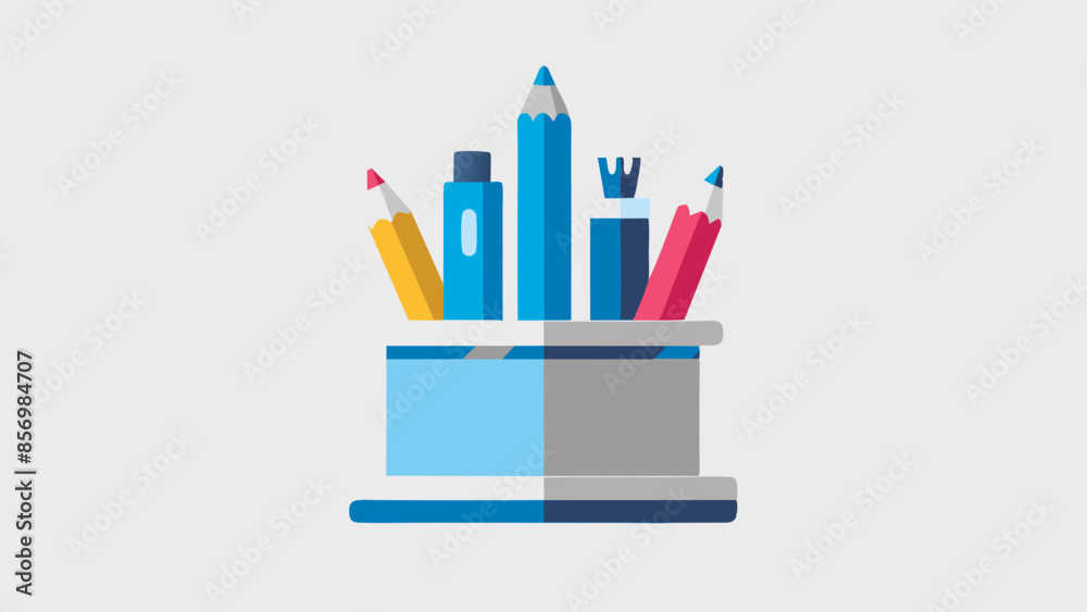 Arranging colorful pencils in a vase is a simple way to introduce a burst of color to your workspace or art studio. Arranging colorful pencils in a vase is a simple way to introduce a burst of color to your workspace or art studio.