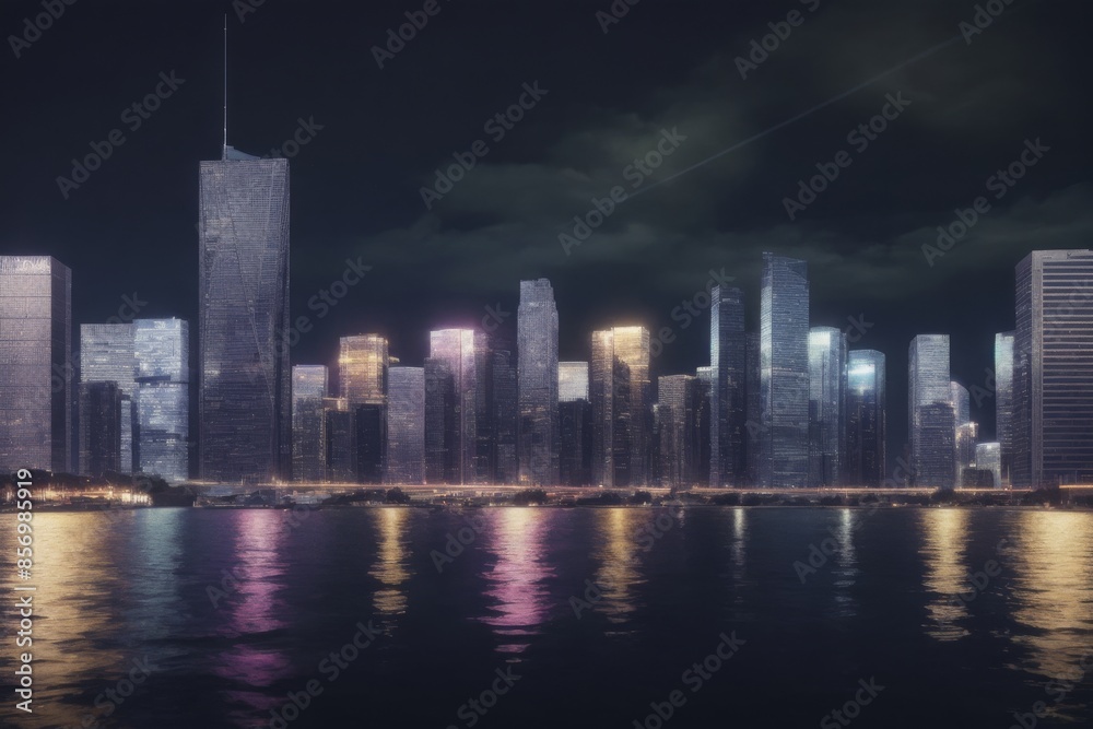 Obraz premium city skyline at night