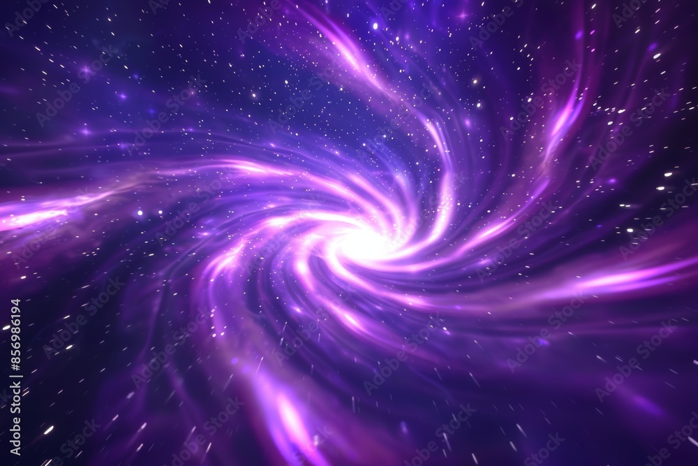 Fototapeta premium Hypnotic purple vortex starfield in deep space