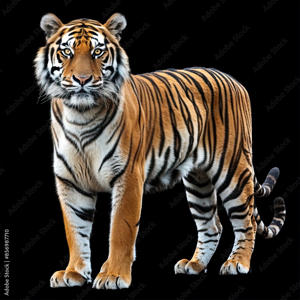 Obraz premium Tiger with a black background