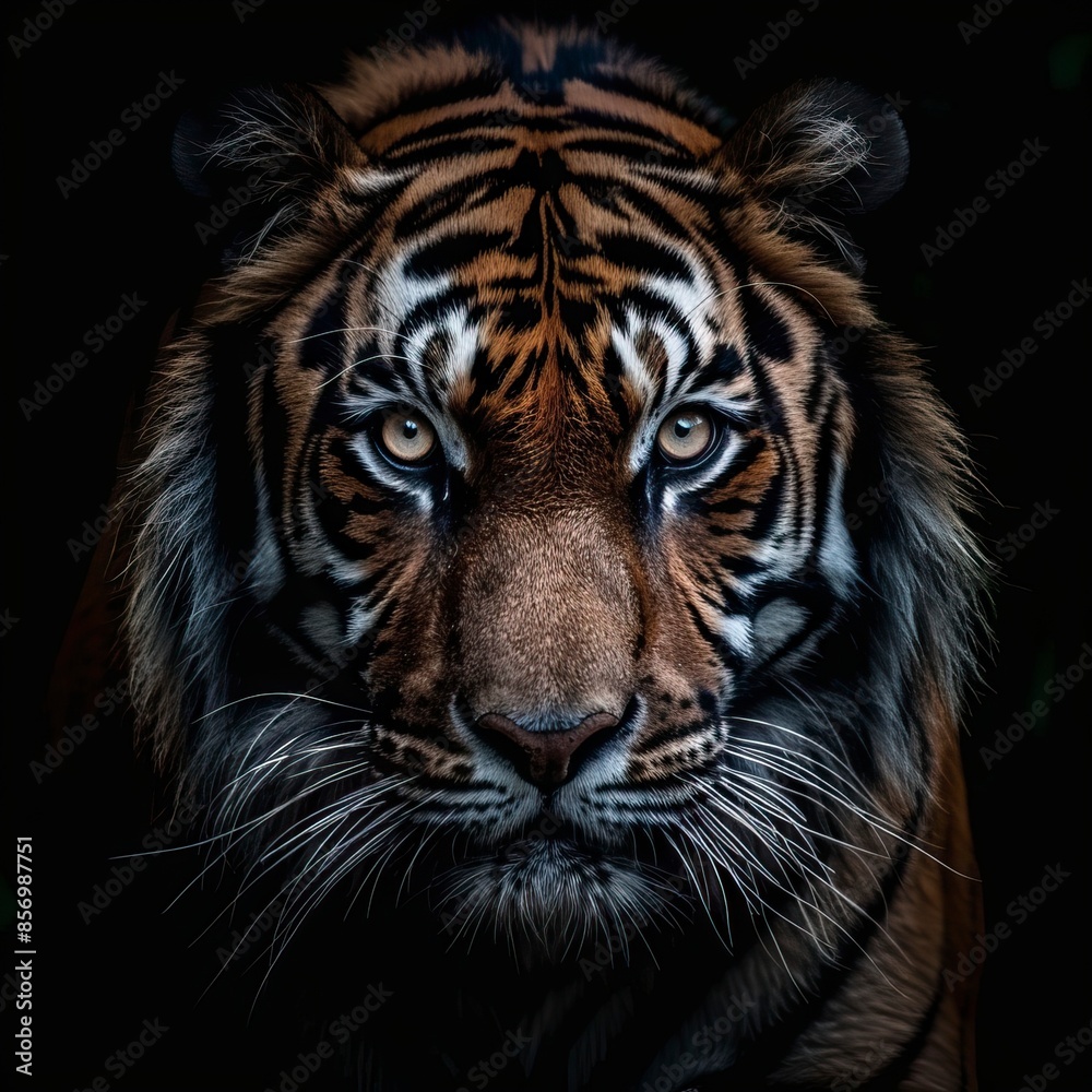 Fototapeta premium Tiger with a black background