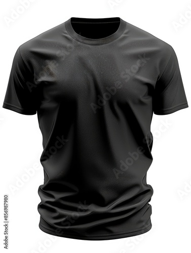 Black t-shirt mockup on white background photo